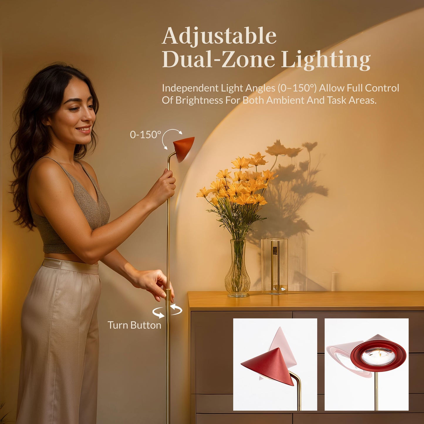 Angular Touch Control Floor Lamp