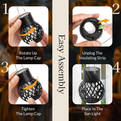 Lattice Flickering Flame Effect Hanging Lantern