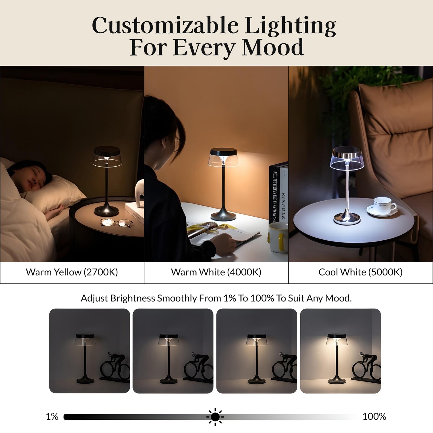 Chrome Touch Control Table Lamp