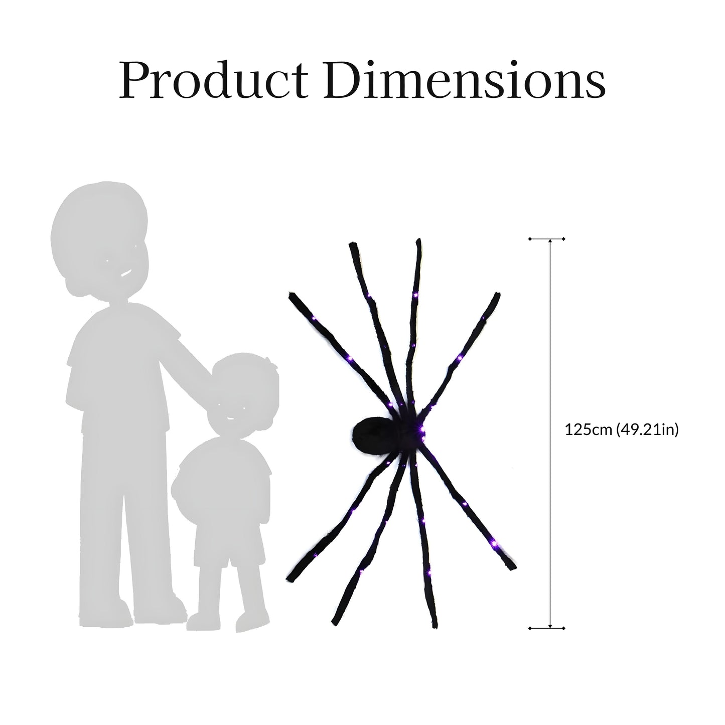Giant 4ft Light-Up Halloween Spider Decoration