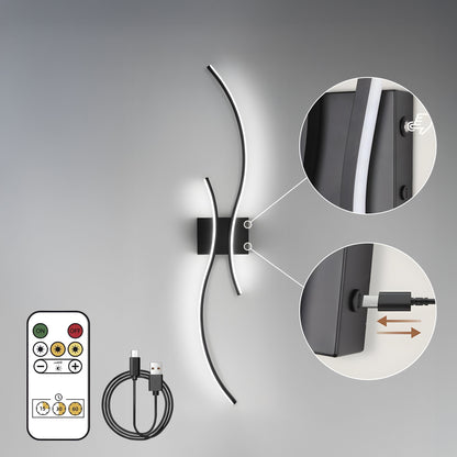 Curve Touch Dimming Battery Operated Wall Sconce