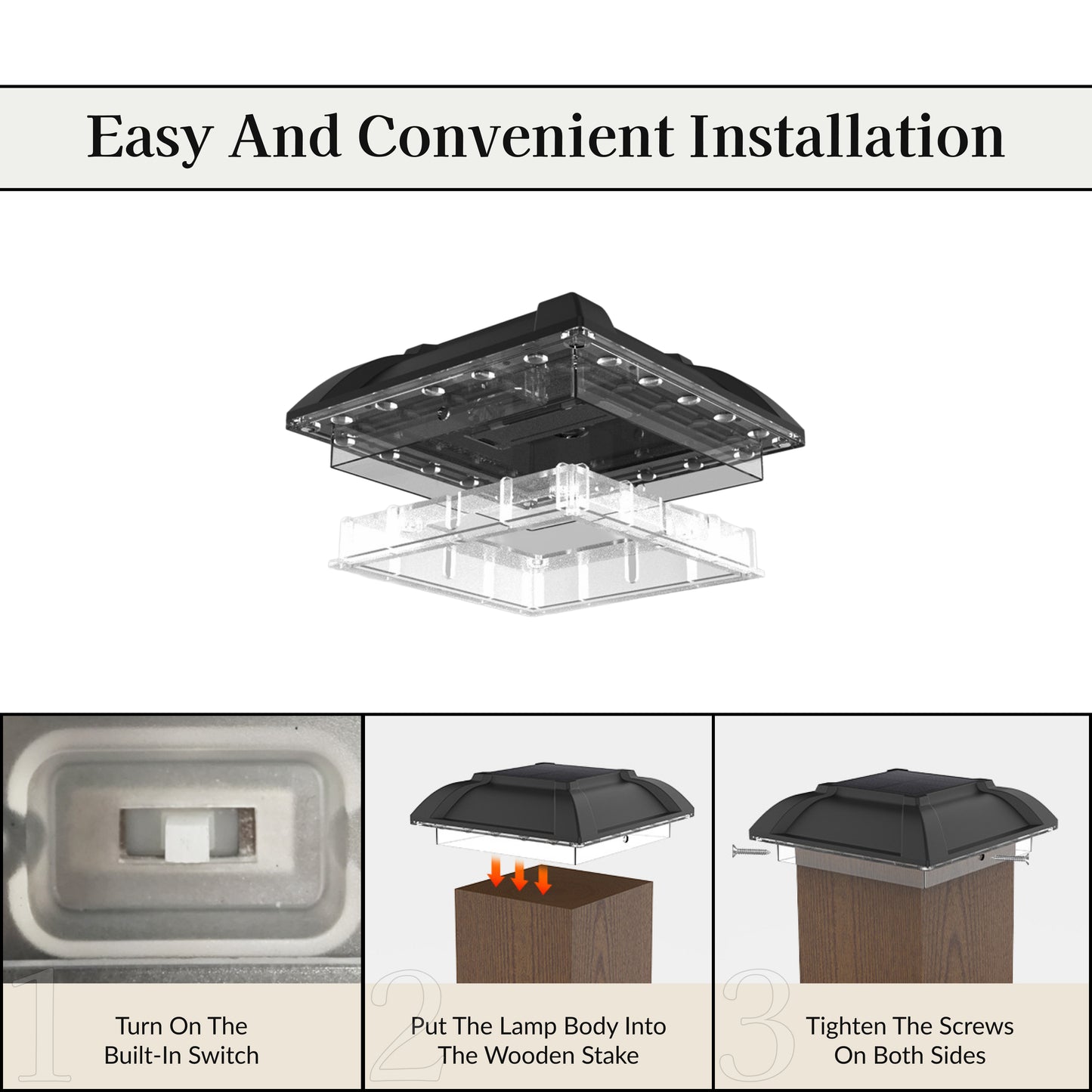 Crowned Solar Powered Post Cap Light