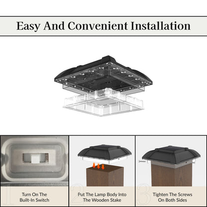 Crowned Solar Powered Post Cap Light