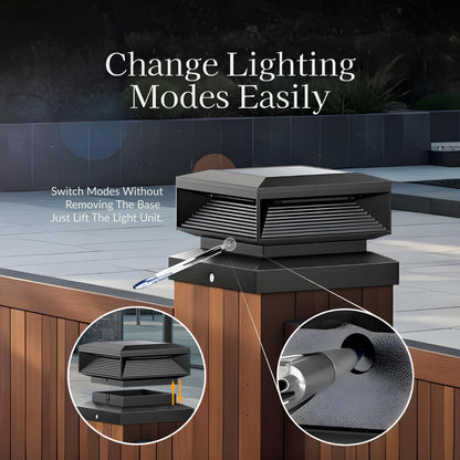 Angular Solar Powered Post Cap Light