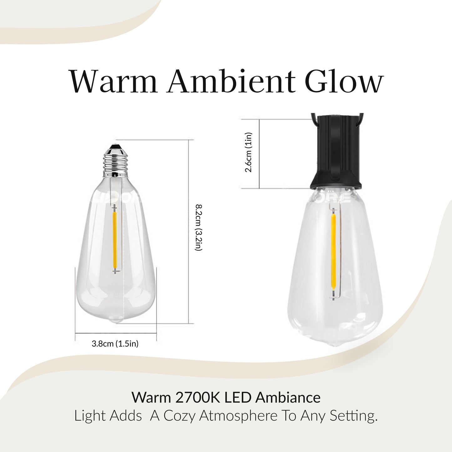 Teardrop Solar Powered Bistro String Lights