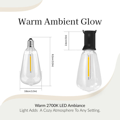 Teardrop Solar Powered Bistro String Lights