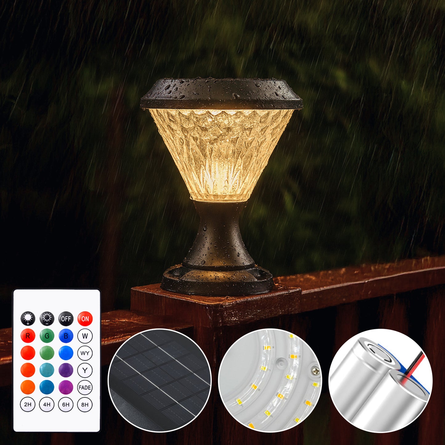 Facet Solar Powered Post Light