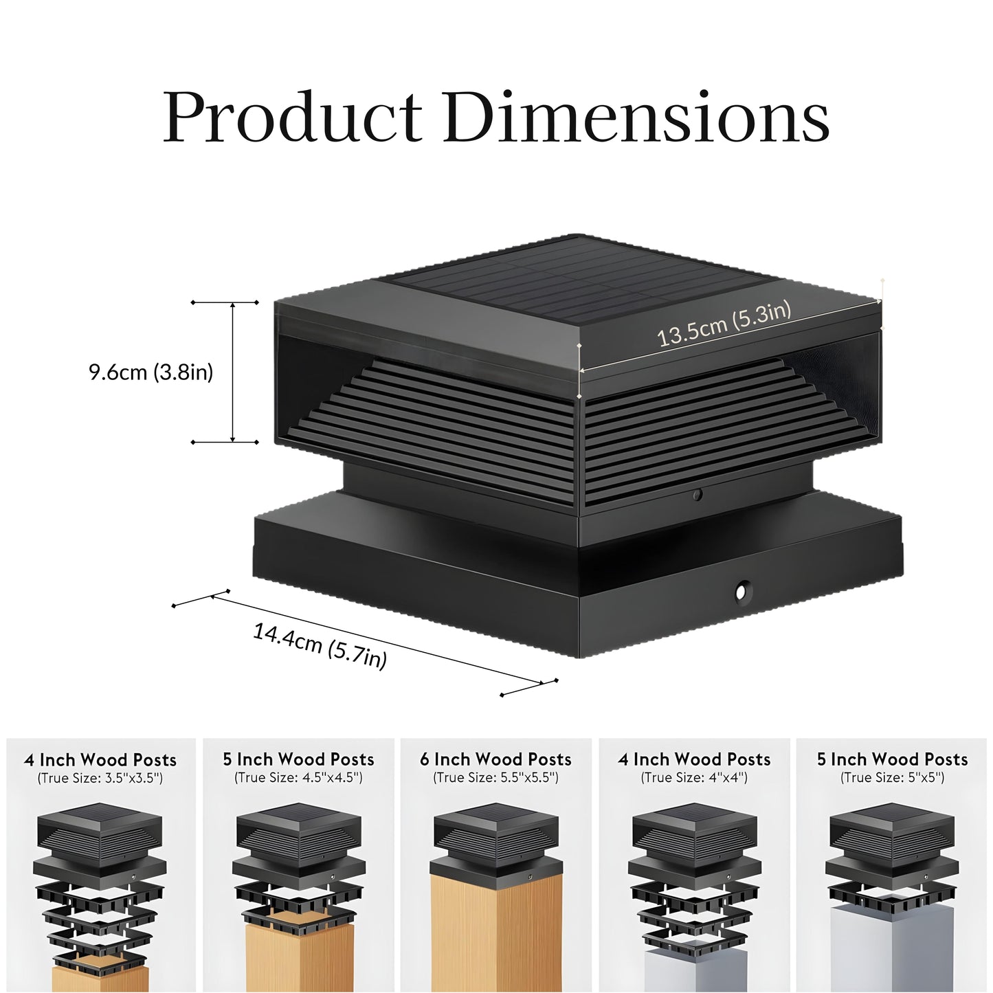 Angular Solar Powered Post Cap Light