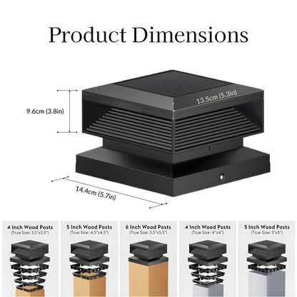 Angular Solar Powered Post Cap Light