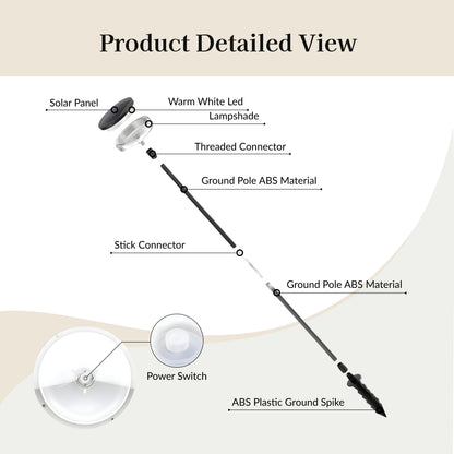 Cylinder Solar Powered Path Light
