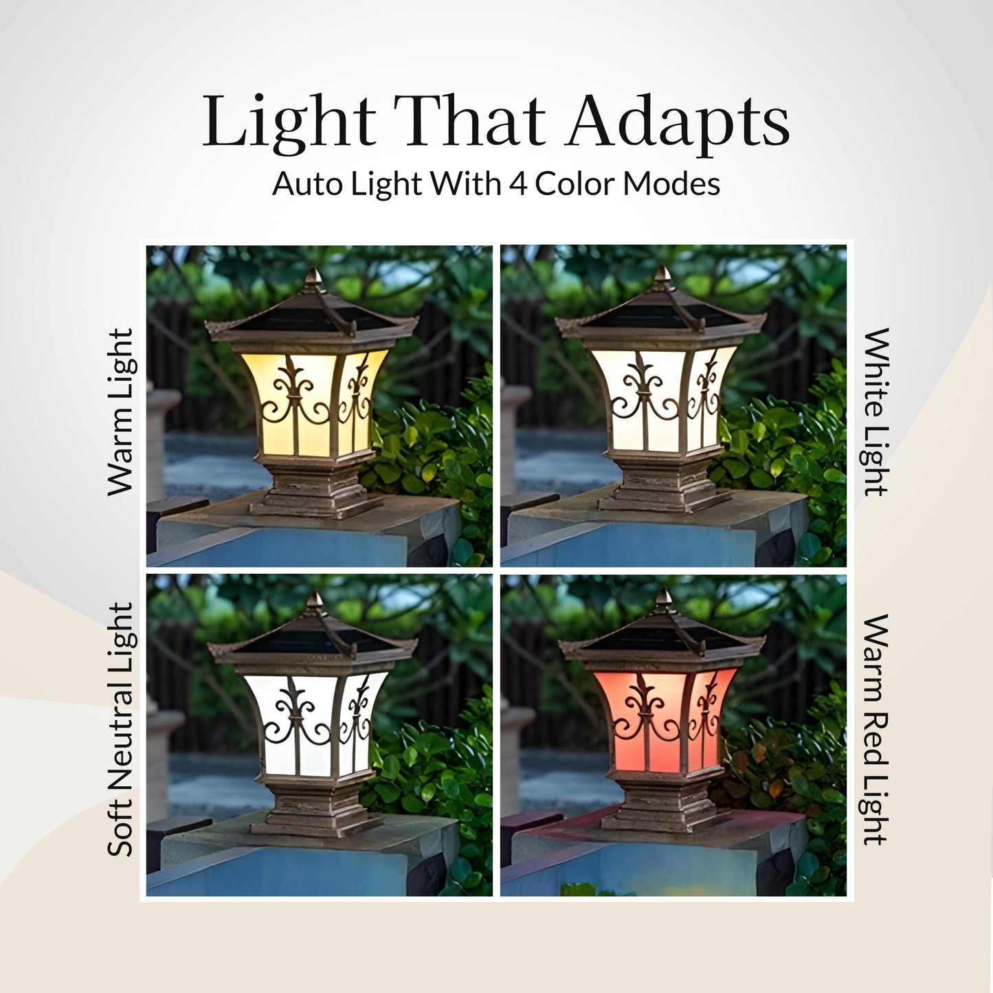 Pagoda Solar Powered Post Cap Light