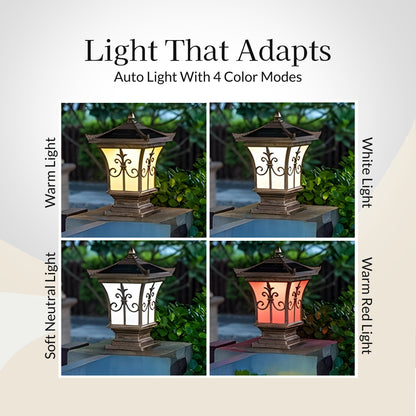 Pagoda Solar Powered Post Cap Light