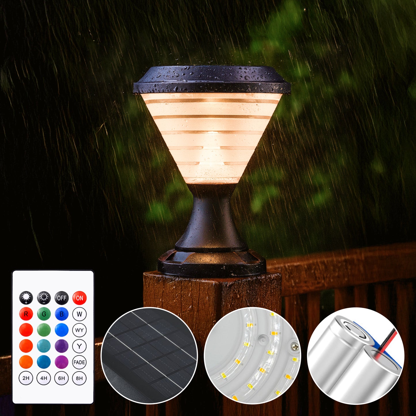 Facet Solar Powered Post Light