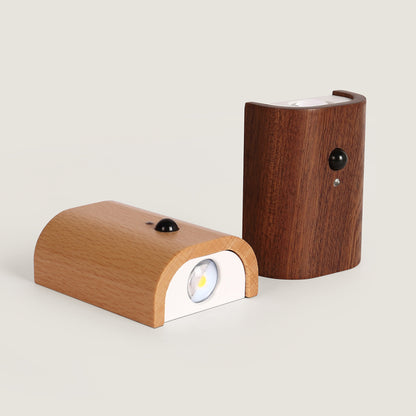 Walnut-Curve Motion Sensing Wall Sconce