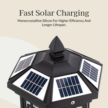 Hex Lantern Solar Powered Post Light