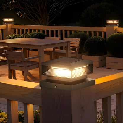 Angular Solar Powered Post Cap Light
