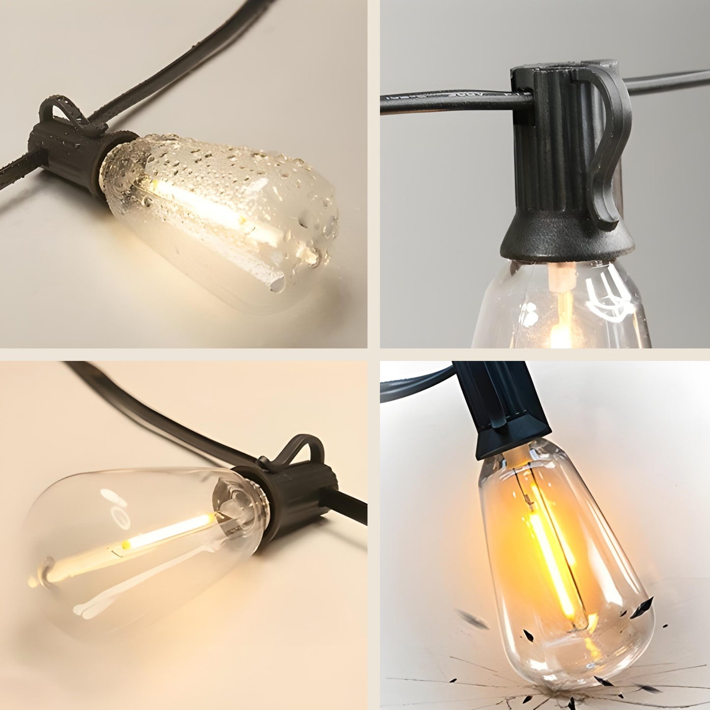 Teardrop Solar Powered Bistro String Lights